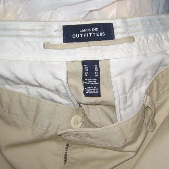 Lands' End Khaki Cargo Pants Men's 38 x 32 Beige - Picture 4 of 4